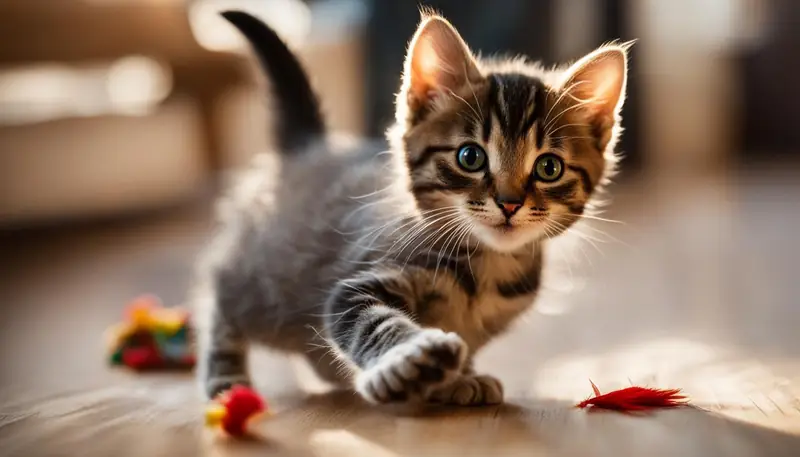 playtime for a 7 month old kitten