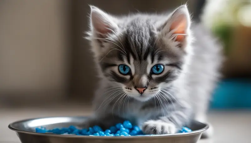 7 week old kitten eating