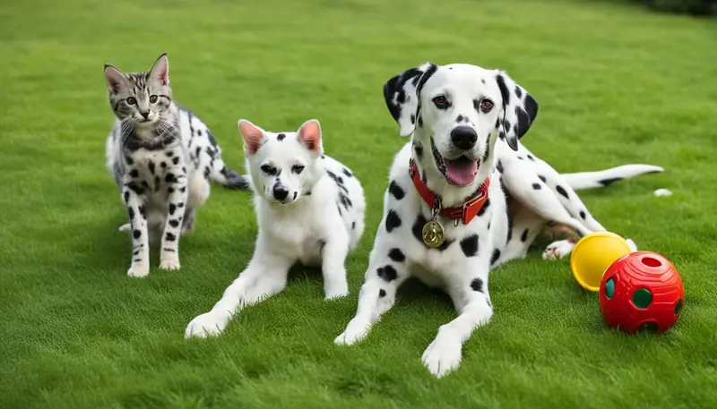 dalmatian and cat