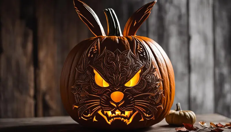 bad bunny pumpkin carving