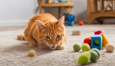cat playing with a toy