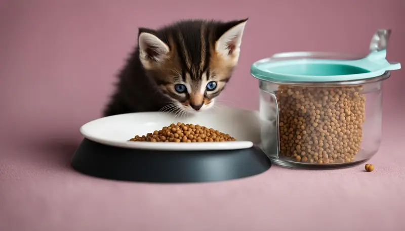 kitten eating