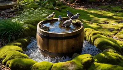 rustic bird bath