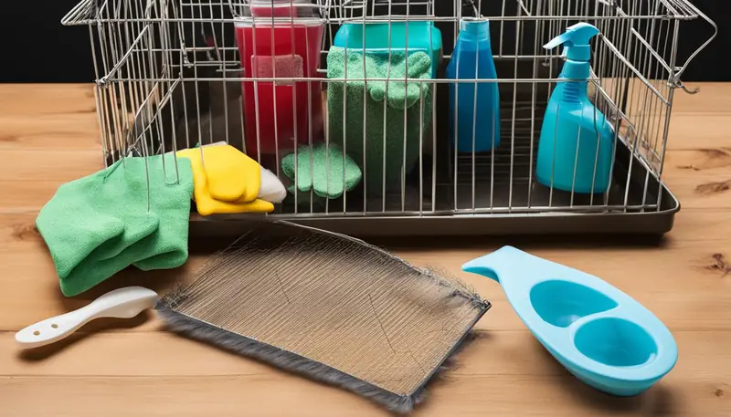 bird cage cleaning supplies