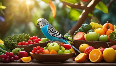 budgie foraging
