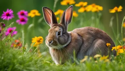 rabbit eating hay
