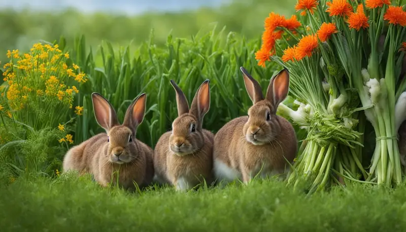 feeding rabbits green onions