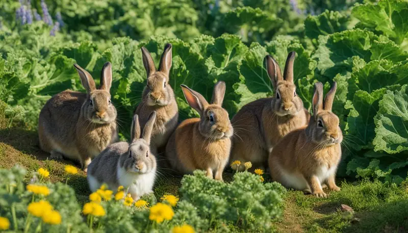 feeding kale to rabbits