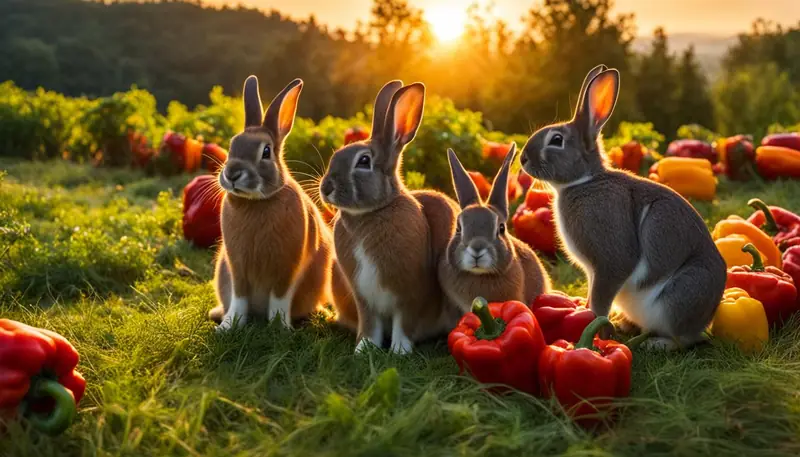 Feeding bell peppers to rabbits