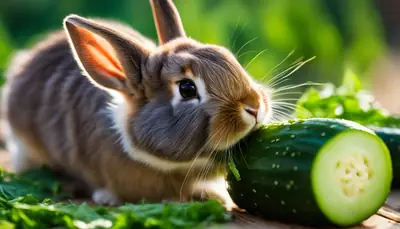 bunny eating cucumber
