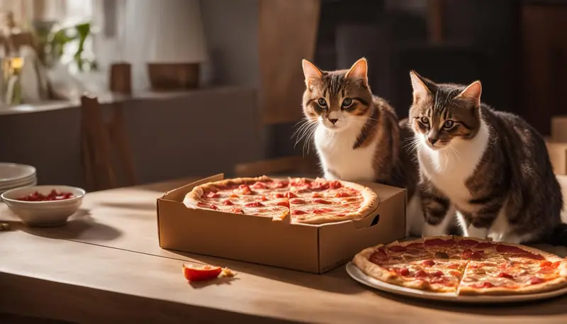 cats eating pizza crust