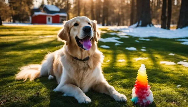 dog enjoying icy treat