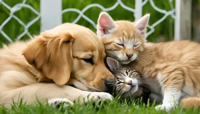 dog nursing a kitten