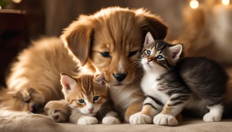 kittens drinking dog's milk