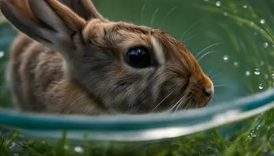rabbit drinking water