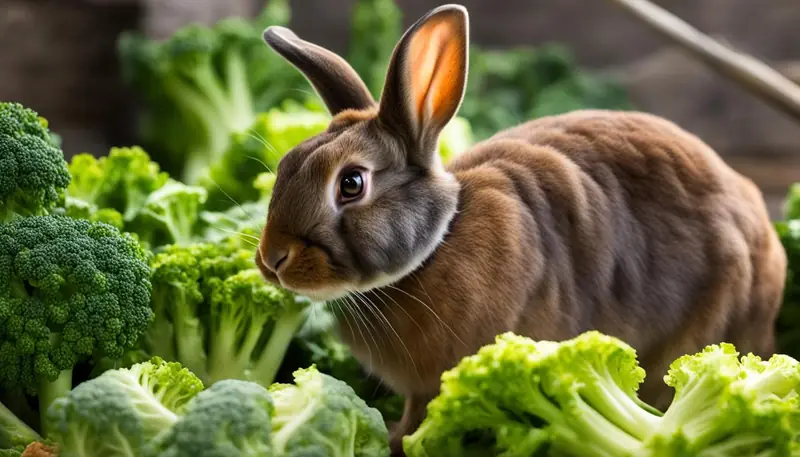 rabbit with a broccoli
