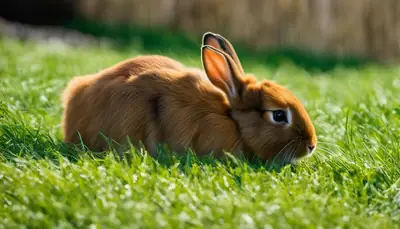 rabbit eating hay