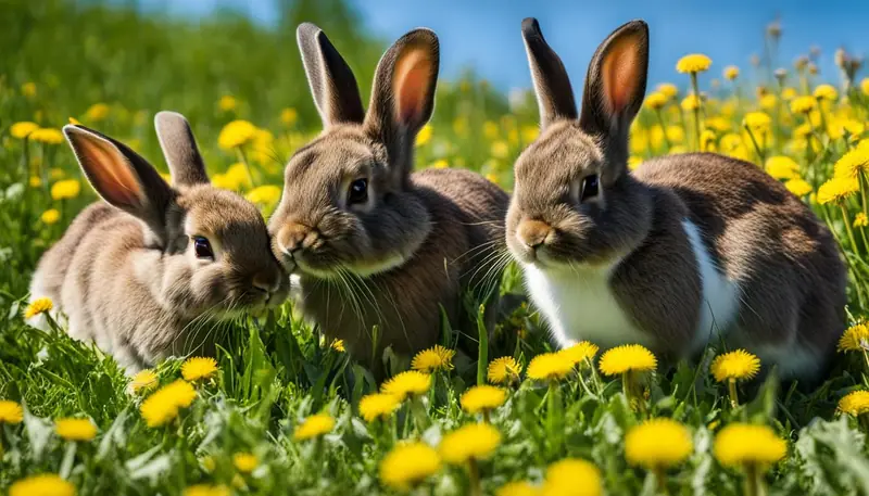 feeding rabbits