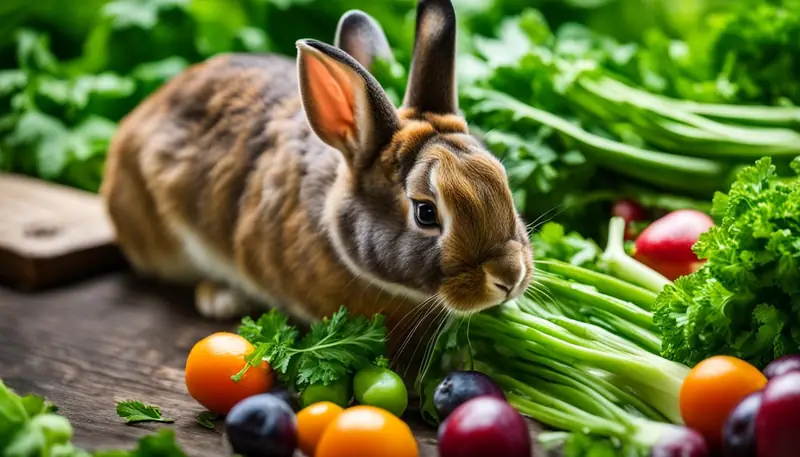 Feeding rabbits parsley
