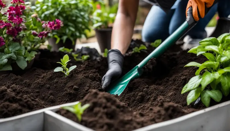 preparing dirt as cat litter