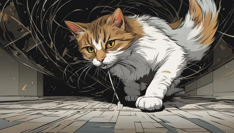 frightened cat
