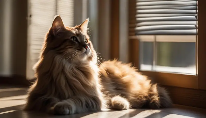Cat Comfortable with Fan