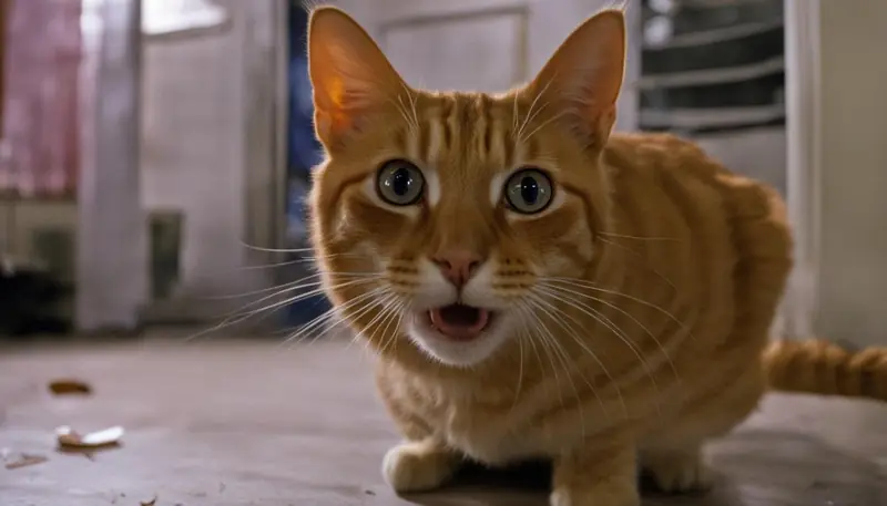 cat eating condom
