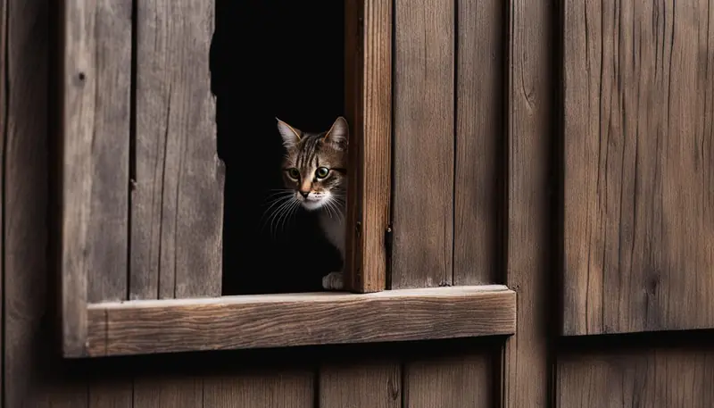 cat banging on door