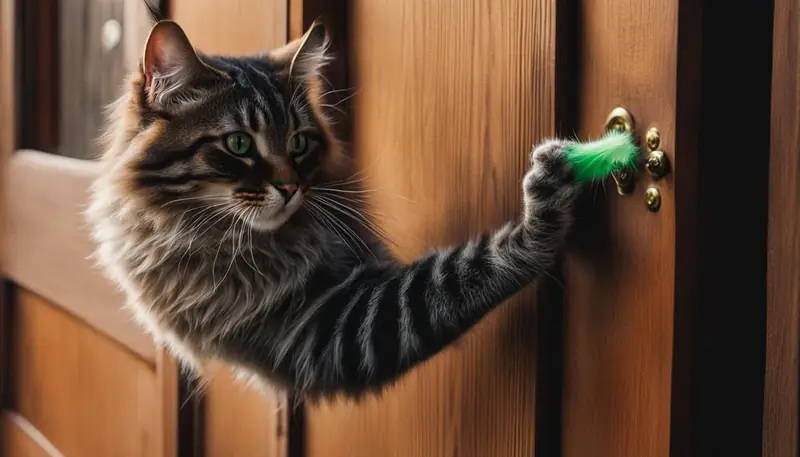 cat banging on door