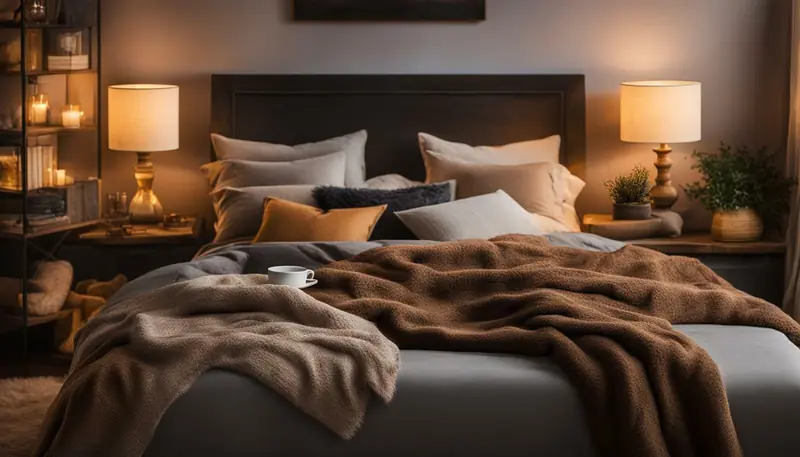 Cat hiding in a cozy bed