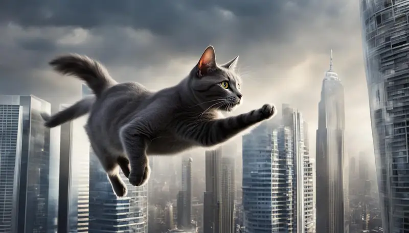 cat falling from window