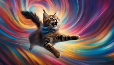 Cat jumping high