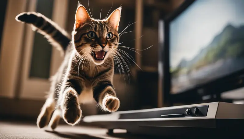 cat jumps high