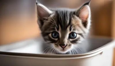kitten and litter box