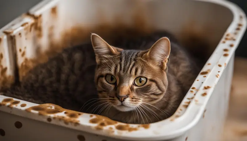 cat leaving poop stains