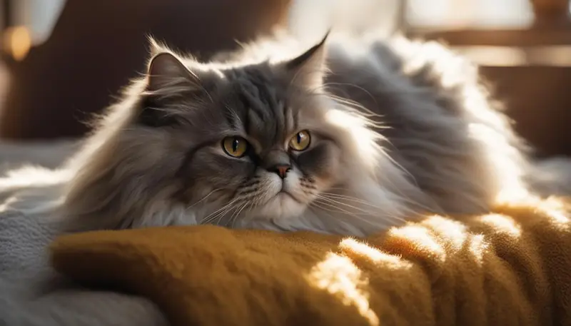 Cat being brushed