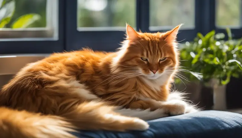 Cat being brushed