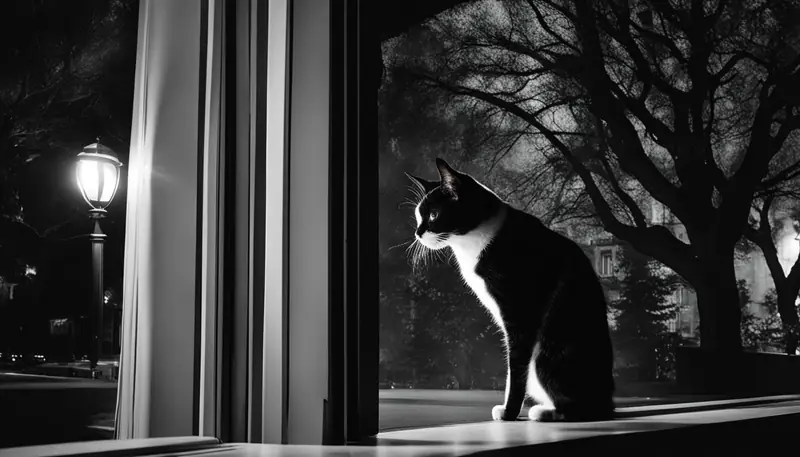 cat meowing at night