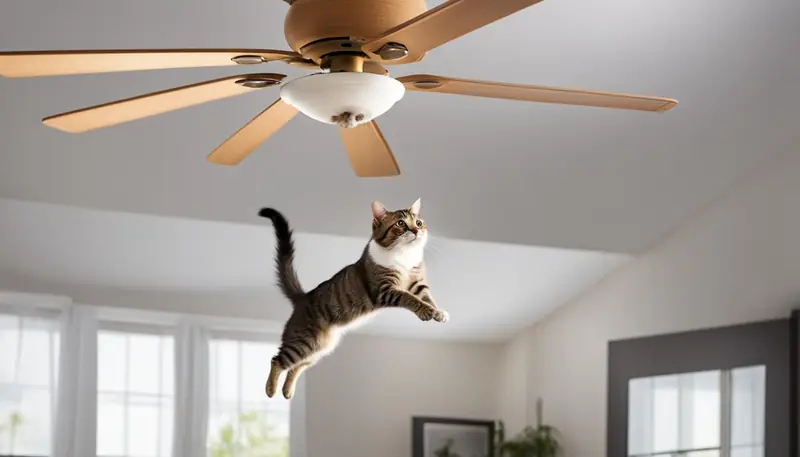 ceiling fan cat video