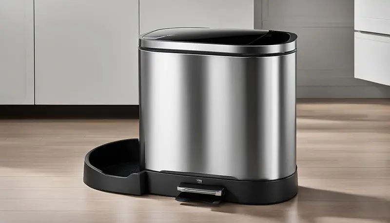 trash can with lock mechanism