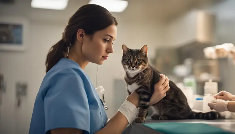 cat seeking veterinary care for claw injuries