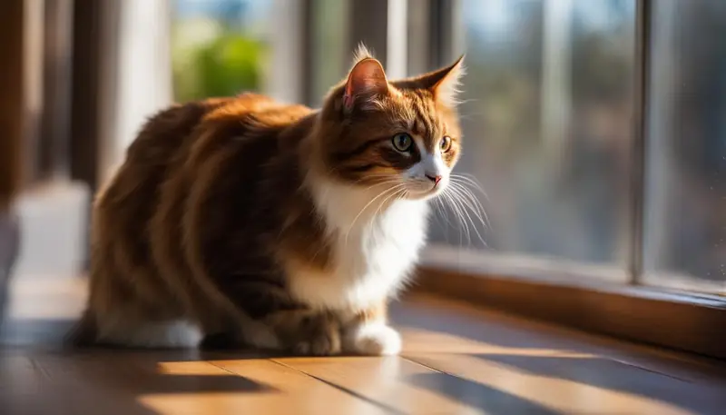 cat scooting on floor