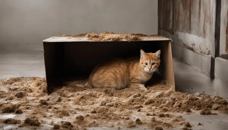 dirty litter box
