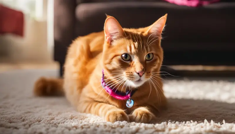 cat with hair tie
