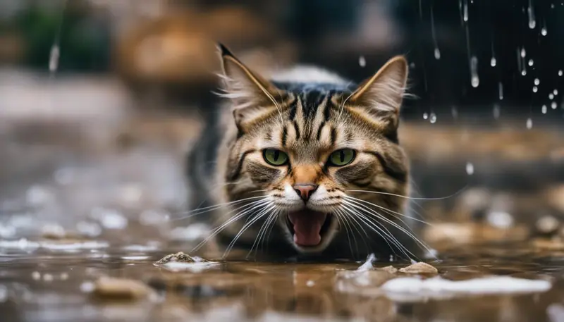 cat throwing up clear liquid