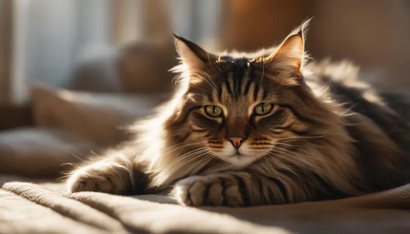 Cat cuddling