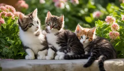 female cat with kittens