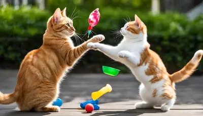 play fighting cats
