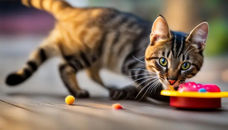 cat playing with toy