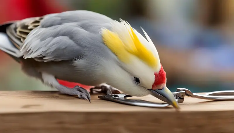 Cockatiel toenail trimming